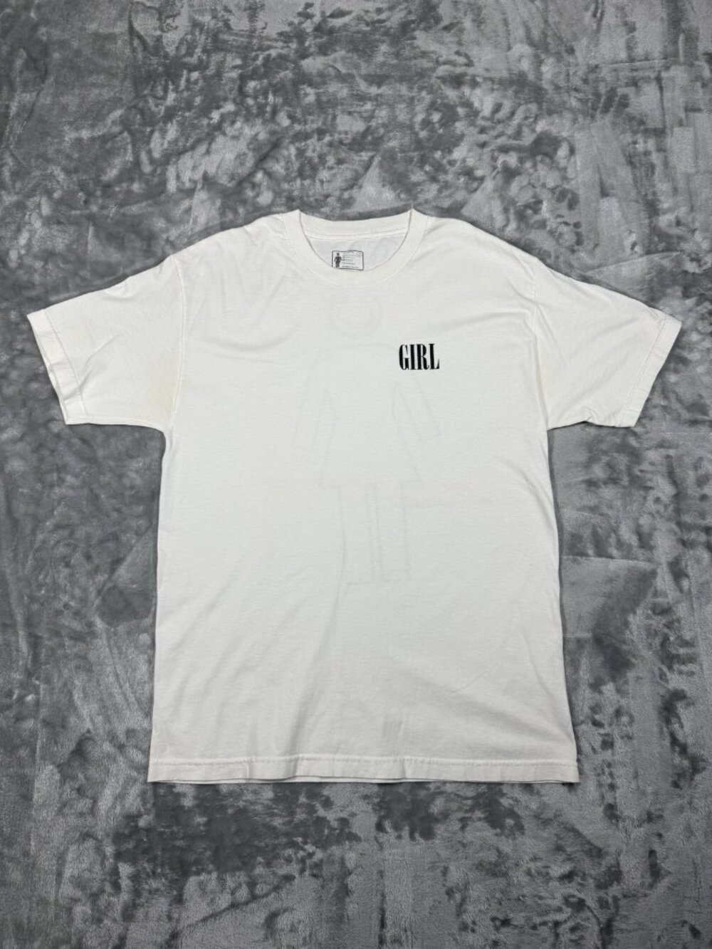 Girl Skateboards T Shirt Men's Large White Logo Back Skateboarding Tee